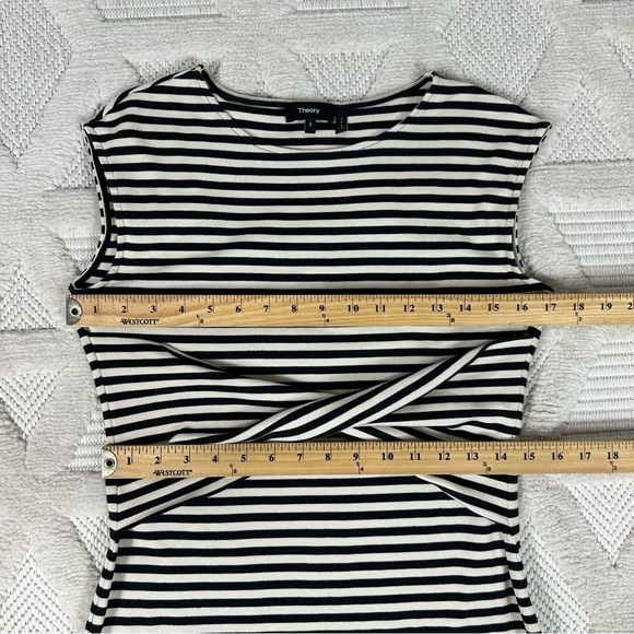Theory Dress Small Stripe Sleeveless Twist-Front Clinton - Picture 9 of 17